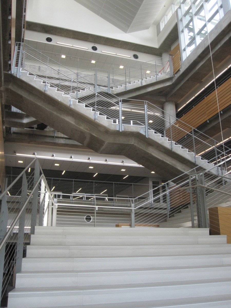Interior staircase of Clough Commons