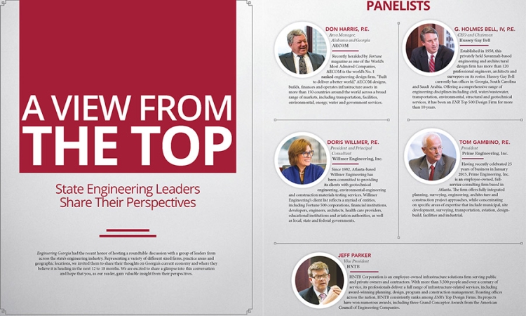 Engineering Georgia magazine spread featuring alumnus Tom Gambino