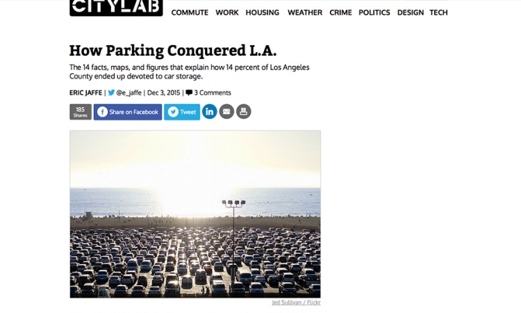 Screen shot of CityLab story about parking in Los Angeles.