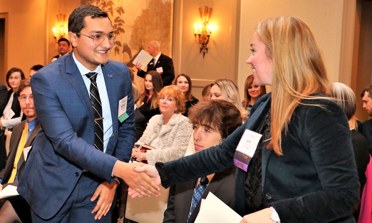 Fourth-year civil engineering student Rana Suleman accepts a scholarship from the Georgia Engineering Foundation in December. The award was one of two scholarships Rana received at the end of the year to fund his final year of undergraduate studies. (Photo Courtesy: Georgia Engineering Foundation)