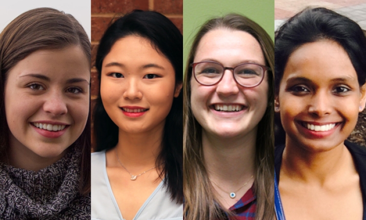 WTS Atlanta Chapter scholarship winners Michelle Henriques, Susan Jin, Becca Kiriazes and Abhilasha Saroj.