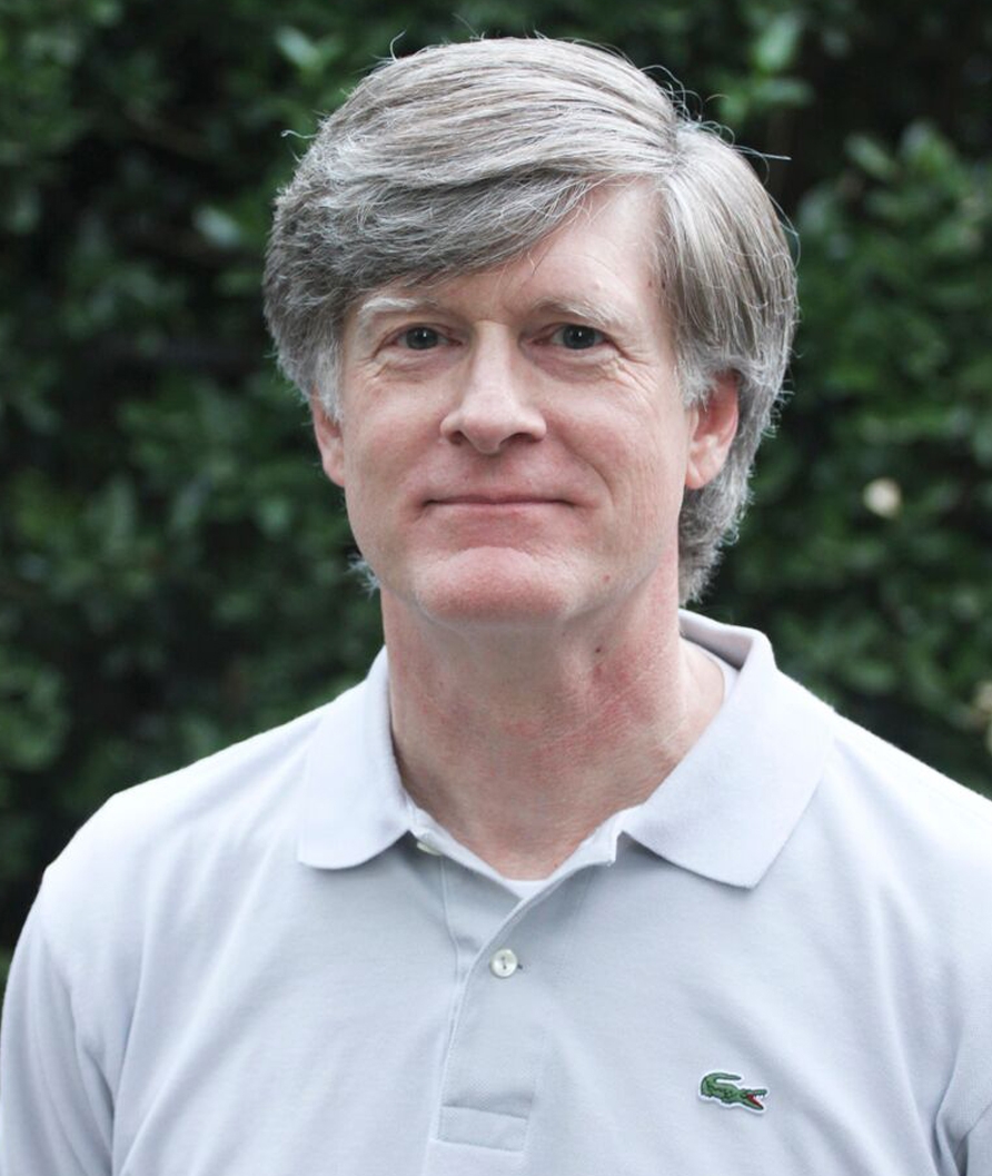 Portrait of Jack Walz outdoors wearing a white Izod polo shirt