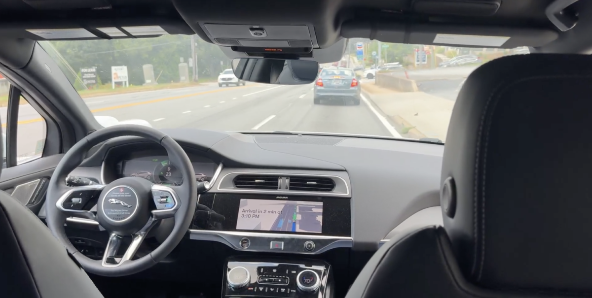 The interior of a driverless vehicle 