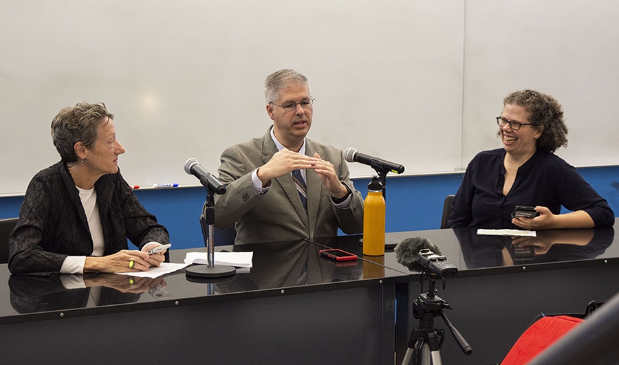 Ellen Dunham Jones, Chuck Marohn and Kari Watkins talk about transportation infrastructure 